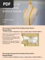 Drafting of Adult Basic Bodice Block