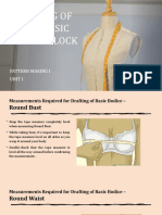 Drafting of Adult Basic Bodice Block