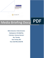 Media Briefing Document - Business Standard For GoldenPi
