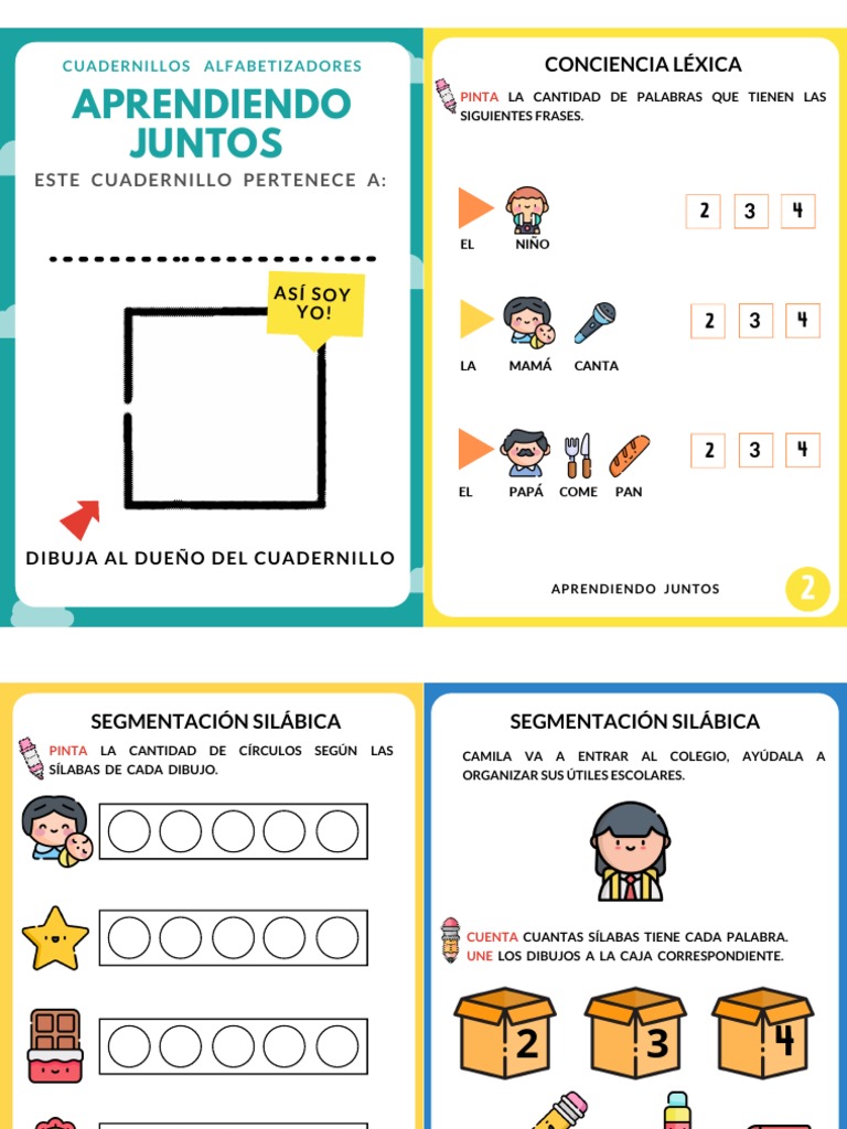Cuadernillos Conciencia Fonológica UNIDOS | PDF | Sílaba | Palabra