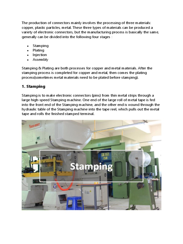 Connectors Process | Download Free PDF | Electrical Connector | Metals