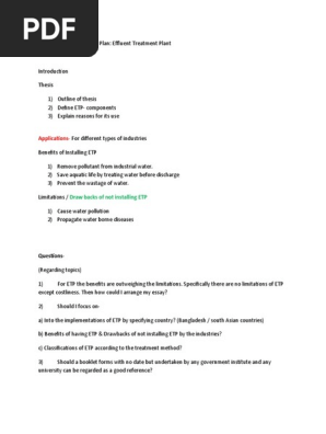 ETP essay plan