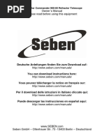 Seben Star Commander 900-60 Refractor Telescope: Deutsche Anleitungen Finden Sie Zum Download Auf