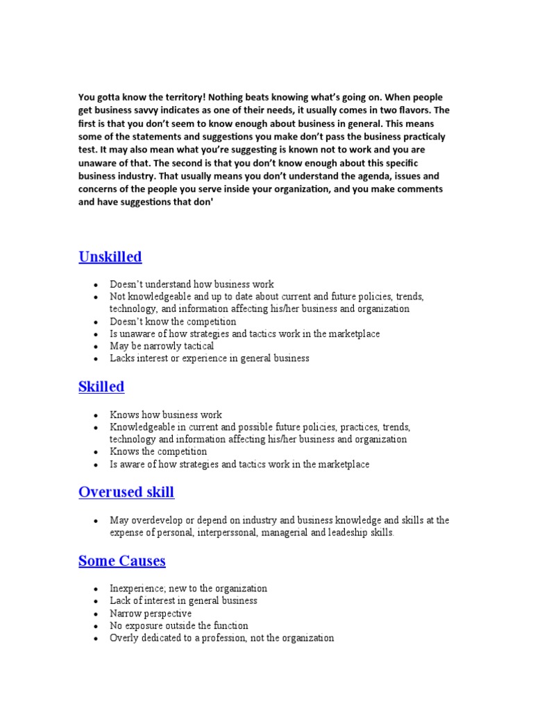 5 Business Acumen Pdf Expert Strategic Planning