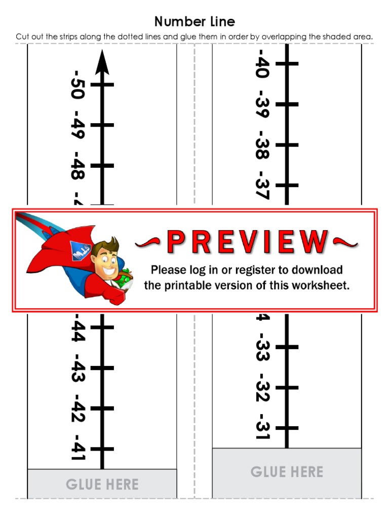 Number Line 50 Cut Out | PDF