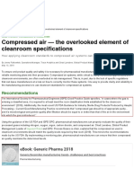 Compressed air — the overlooked element of cleanroom specifications