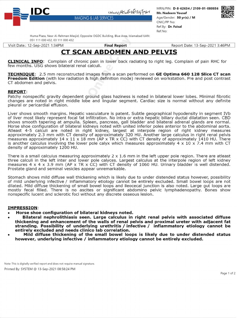 CT Scan - Abdomen | PDF