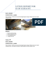 Job Completion Report For Claeaning of Exhaust