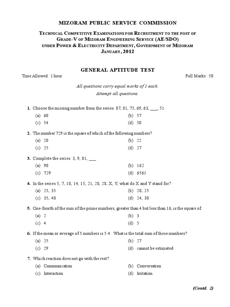 aesdope2012generalaptitudetest PDF Pig Influenza
