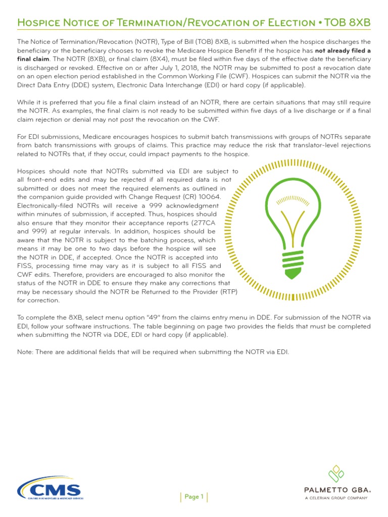 Hospice Revocation Notice Submission Guide | PDF | Medicare (United ...