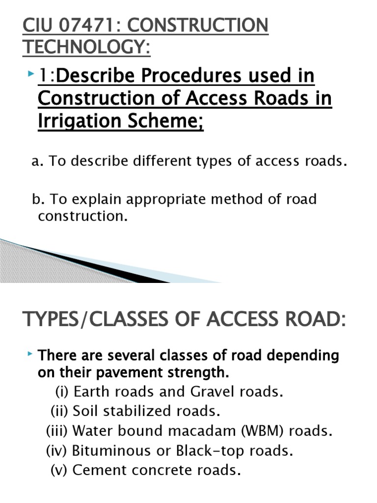 Access Road Construction Procedures | PDF | Asphalt | Road Surface