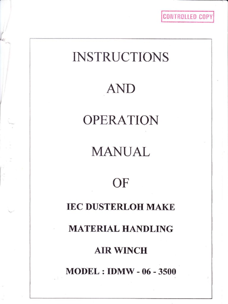 IEC Dusterloh Air Winch Manual IDMW-06-3500 | PDF | Screw | Bearing ...