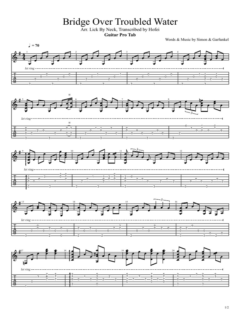 Bridge Over Troubled Water Guitar Pro Tab PDF PDF