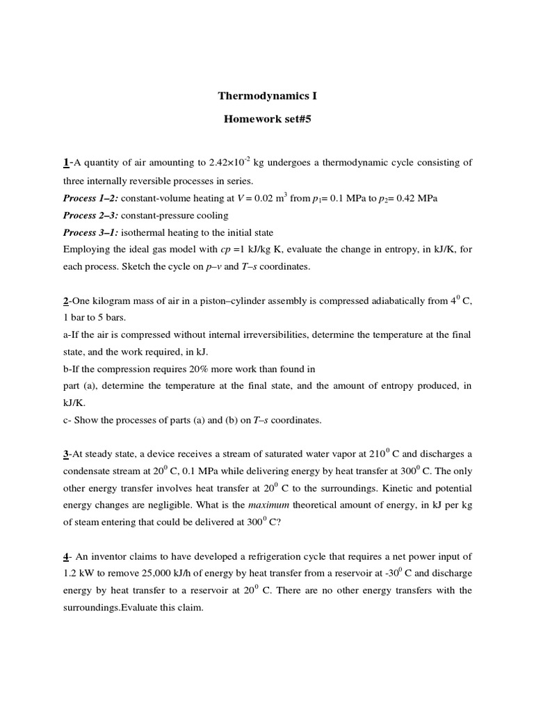 Thermodynamics I 5 Pdf Heat Mechanical Engineering