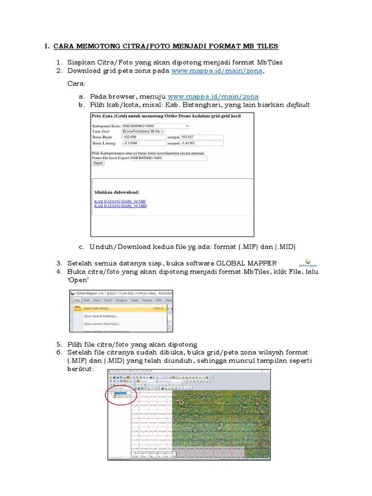 Memotong dan Mengunggah Citra Menjadi Format MbTiles | PDF