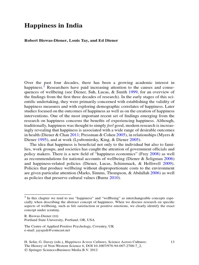 Happiness in India | PDF | Happiness | Quality Of Life