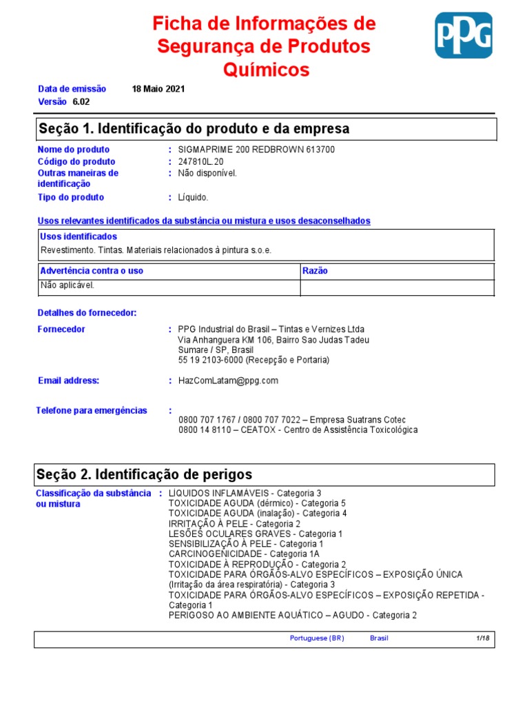 Sigmaprime 200 Redbrown 613700 | PDF | Desperdício | Águas residuais