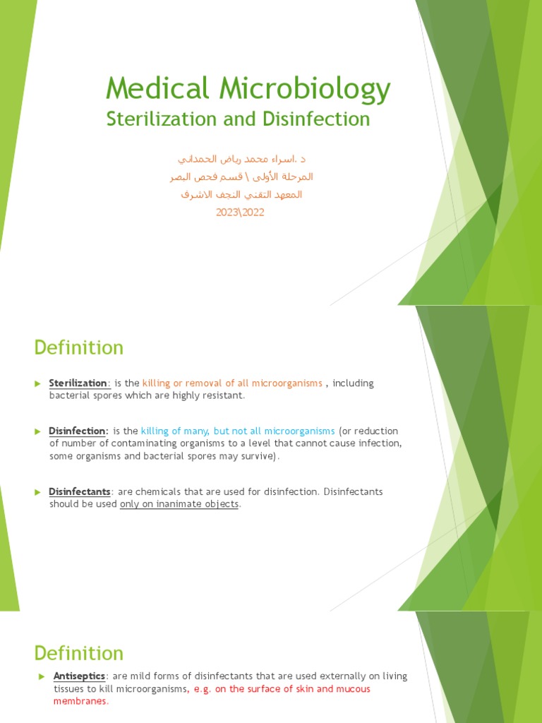 Medical Microbiology LEC 2 PDF PDF Sterilization (Microbiology