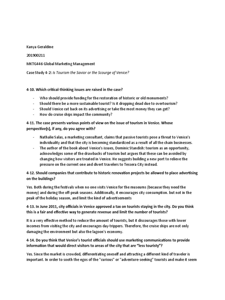 Mktg446 case 4 2 pdf tourism venice