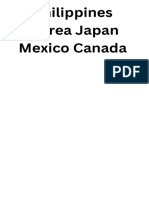 Philippines Korea Japan Mexico Canada PDF