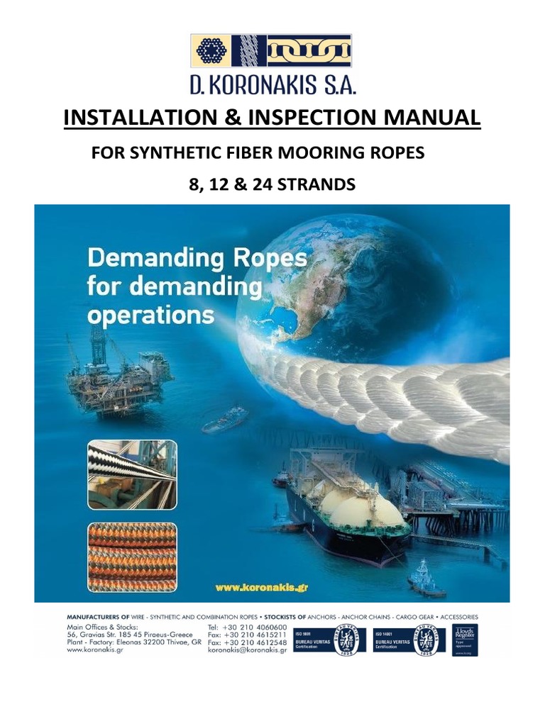Synthetic Mooring Ropes Manual | PDF | Rope | Yarn