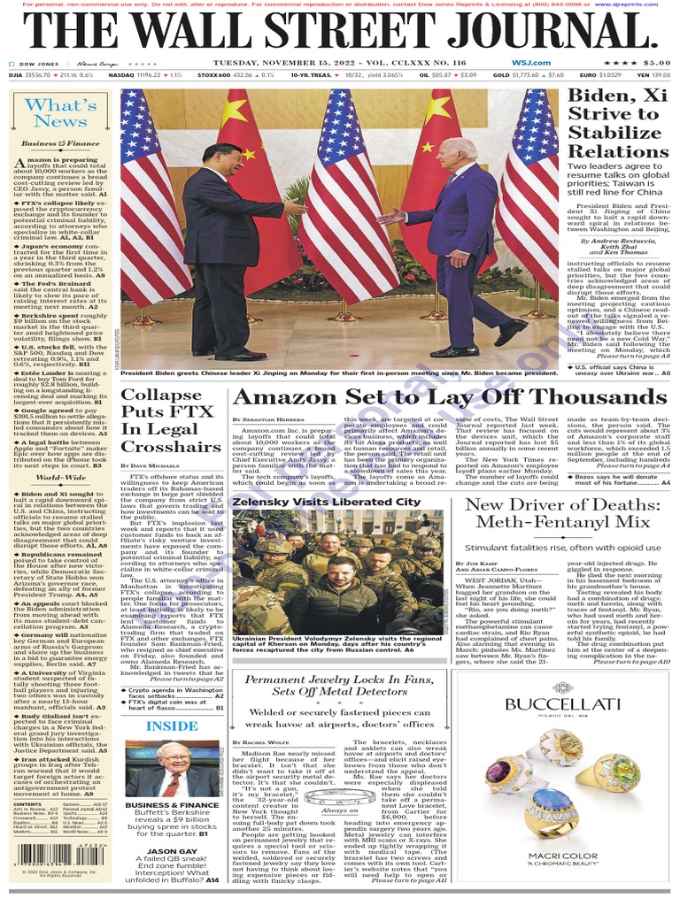 Wallstreetjournal 20221115 TheWallStreetJournal PDF | PDF | Cryptocurrency  | Commodity Futures Trading Commission