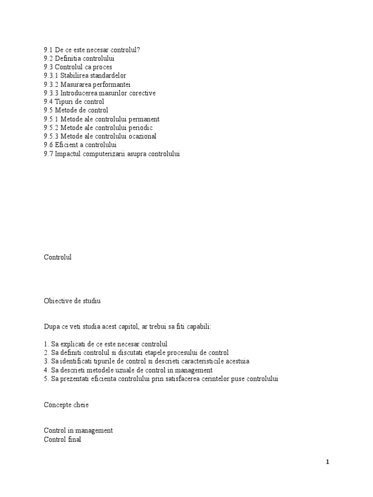 Metode Si Sisteme de Control | PDF