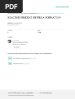 Reactor Kinetics of Urea Formation: November 2015