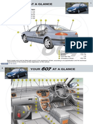 Peugeot 607 Owners Manual 2003 Seat Belt Airbag