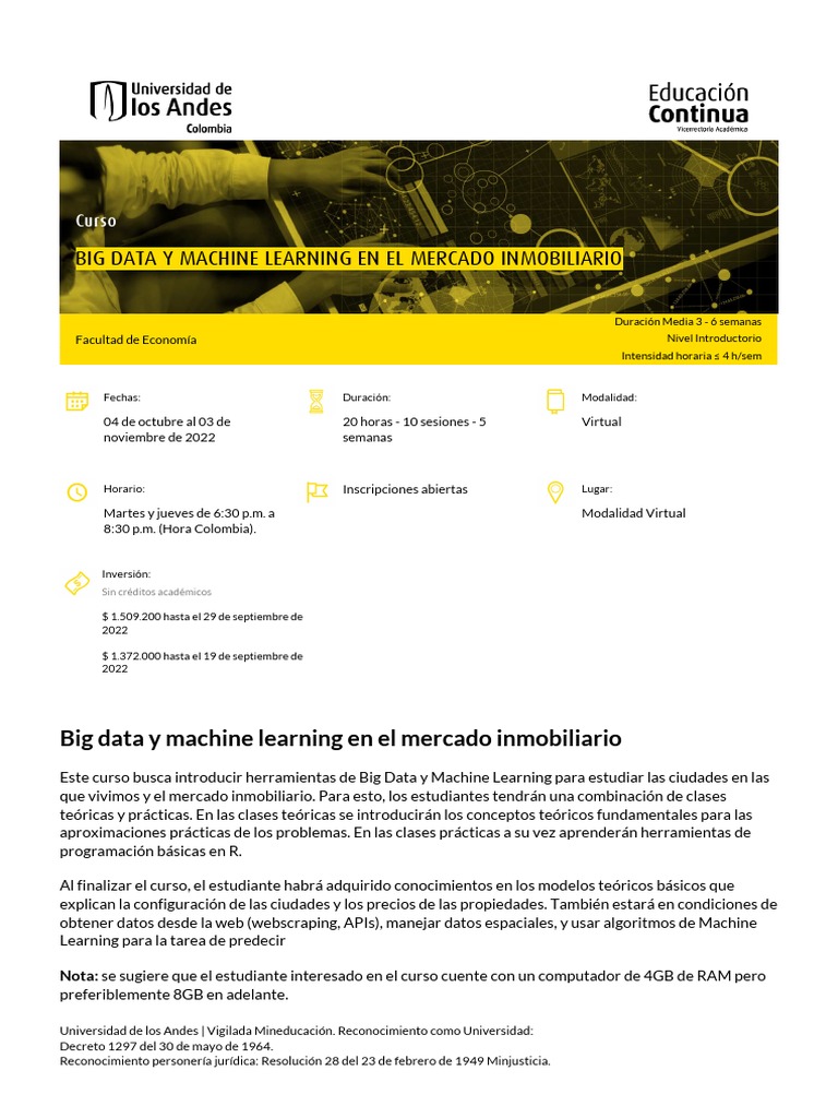 Big Data y Machine Learning U - Andes | PDF | Aprendizaje automático ...