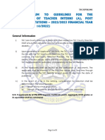 An Addendum To Guidelines For The Recruitment of Teacher Interns Post Primary Institutions 2022-2023 Fy Circular No. 16-2022 PDF