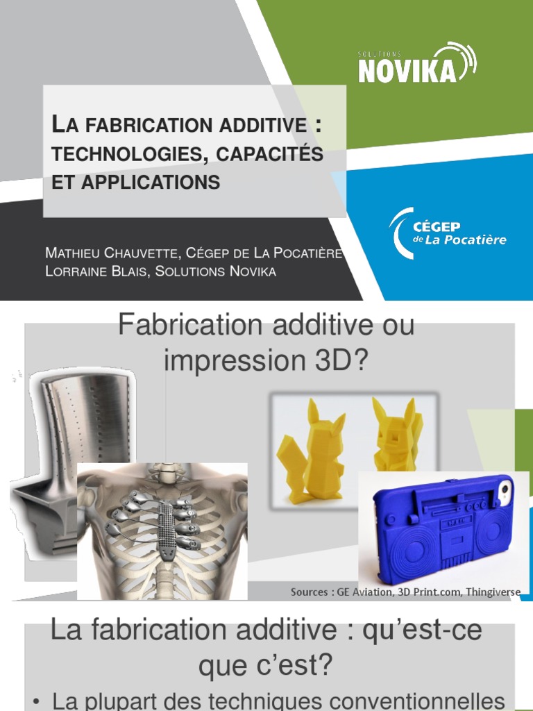 Fabrication additive : technologies et usages | PDF | Impression 3D ...