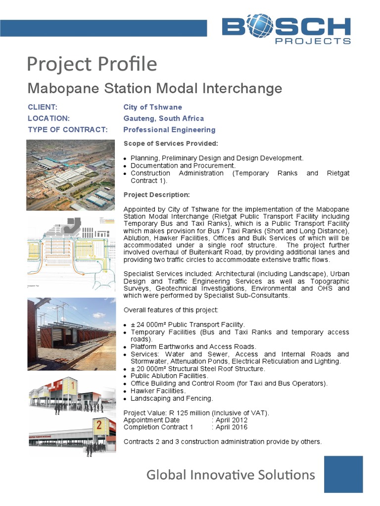 City of Tshwane Mabopane Station Modal Interchange - 2016 | PDF