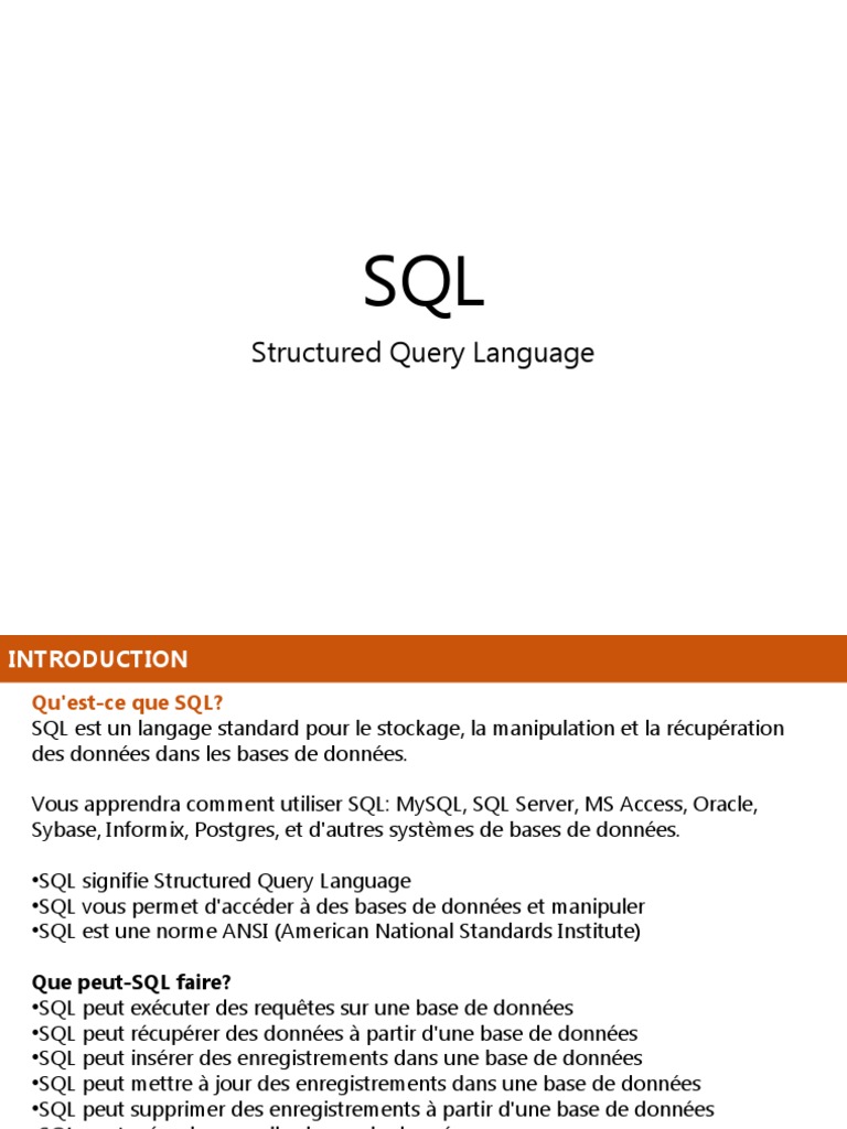 Structured Query Language | PDF