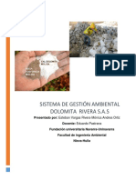 Sistema de Gestión Ambiental de Dolomita Rivera S.A.S