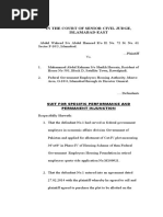 SUIT FOR SPECIFIC PEROFRMANCE AND PERMANENT INJUNCTION - Abdul Waheed Vs Muhammad Abdul Rehman 16032022 122753pm 5 18102022 032256pm