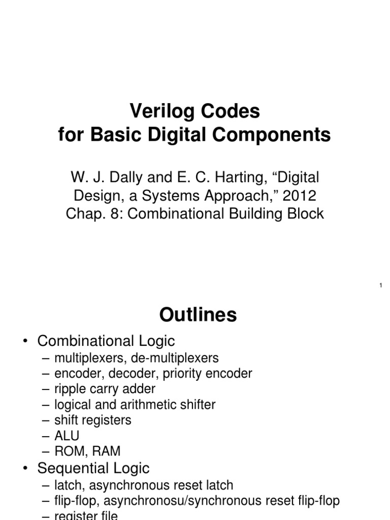 04 - Verilog Codes For Basic Components (2021f) | PDF | Digital ...