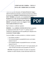 Contrato privado de compra-venta y transferencia de derechos de acciones de terreno