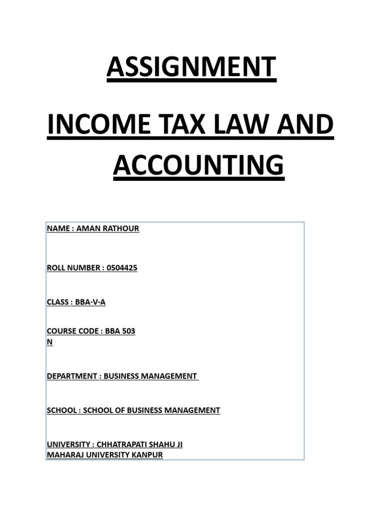 Income Tax Bba 5 Sem Question Pdf Tax Deduction Expense