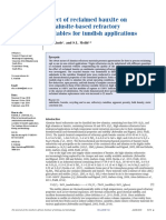 Effect of Reclaimed Bauxite On Andalusite-Based Refractory Castable For Tundish Applications