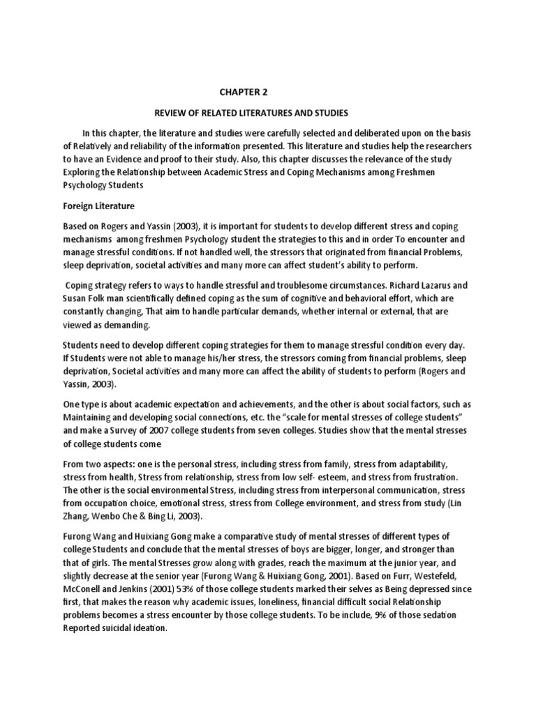 Academic Stress and Coping in Freshmen | PDF
