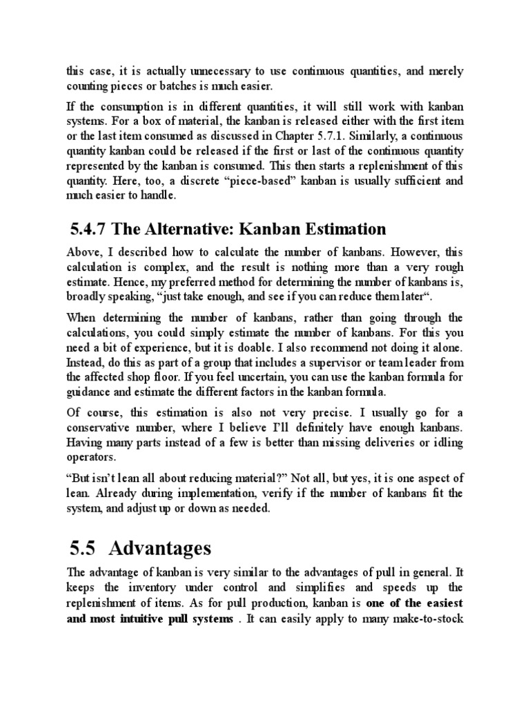 5 5 advantages 5 4 7 the alternative kanban estimation pdf