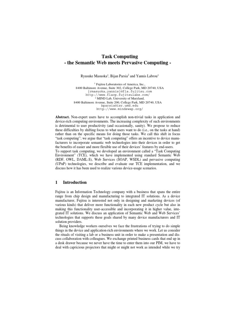 Task Computing ISWC2003 202 Color Final | PDF | Semantic Web ...