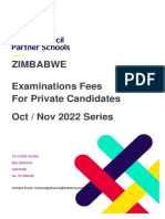 Cambridge Registration Fees - Private Candidates Nov 2022 PDF