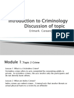 Power Point Introduction To Criminology Discussion of Topic Erimark Caraang BSCRIM 1B