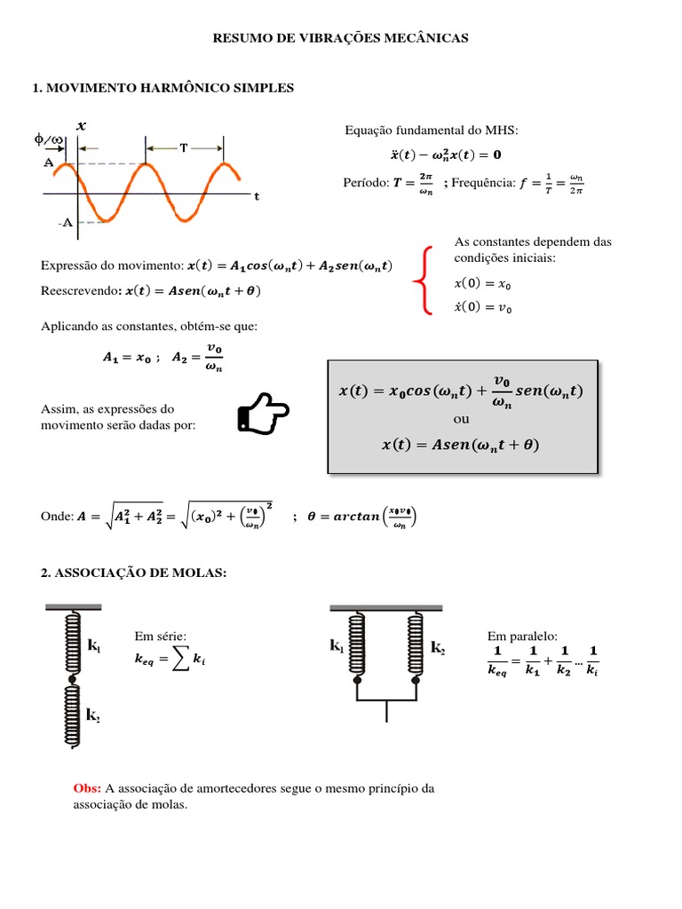 Resumo de Vibrações Mecânicas e Sistemas | PDF | Engenharia Mecânica ...