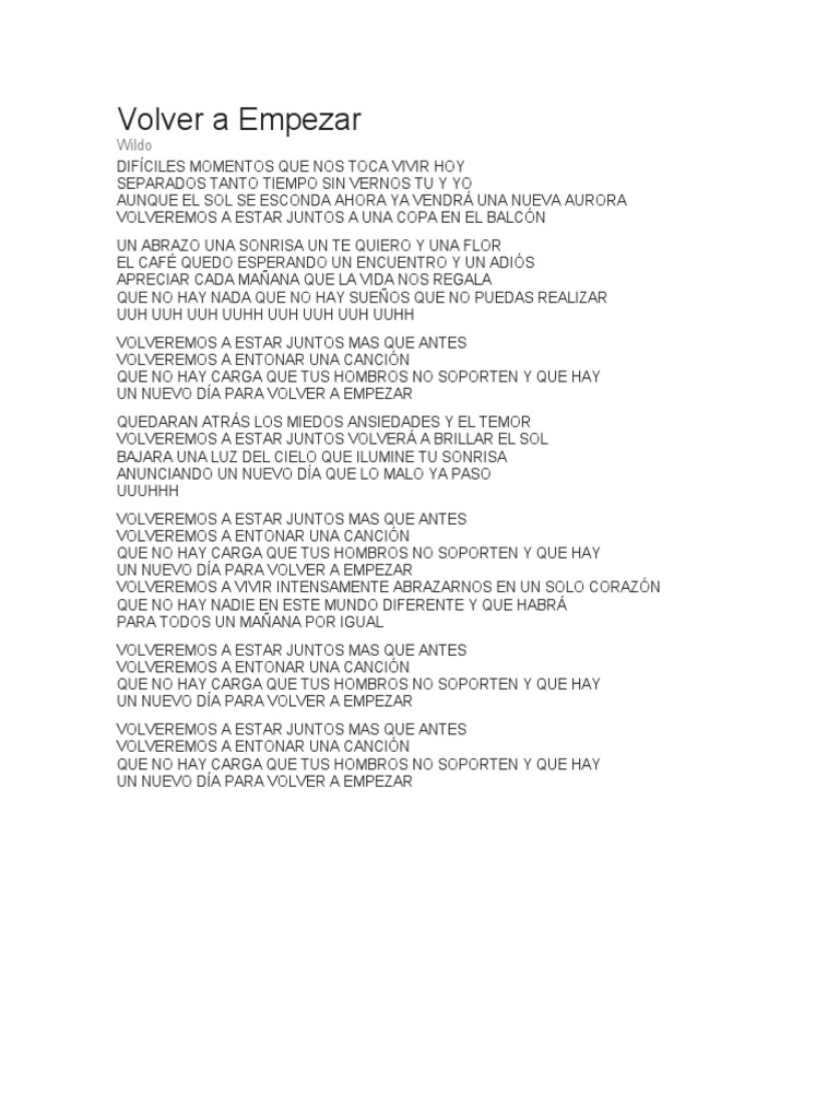 Volver A Empezar Pdf