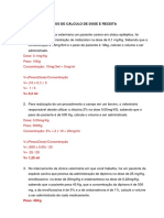 Lista de Exercícios de Cálculo de Dose e Receita - Monitoria de Farmacologia Veterinária PDF