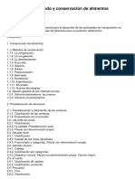 Manipulación en Crudo y Conservación de Alimentos - Temario Del Curso