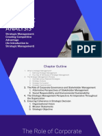 Strategic Analysis Corporate Governance and Stakeholder Management Strategic Management Perspective and Decision